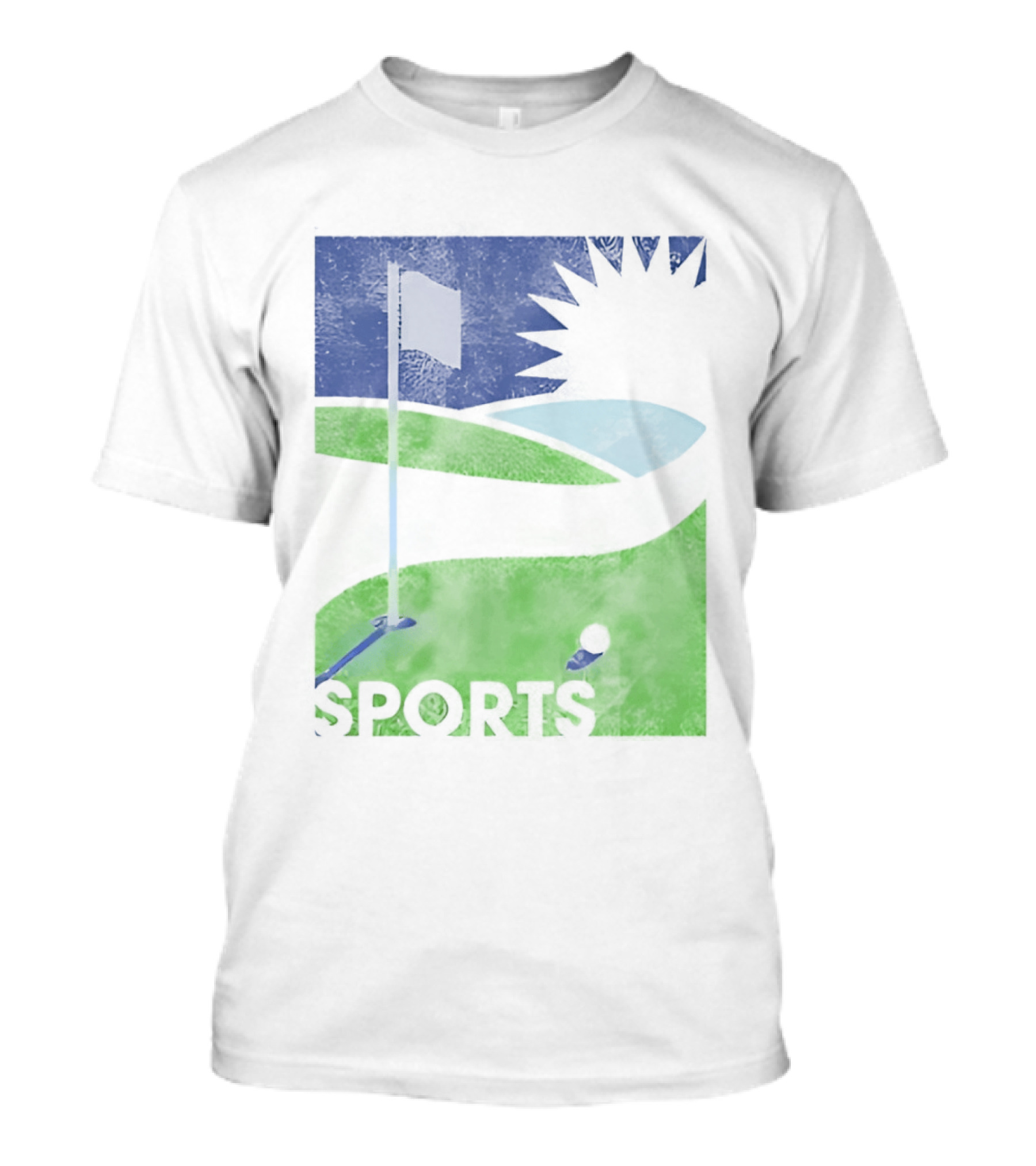 Golf Course Scenery Sports Landscape Sun Flag Ball T-Shirt