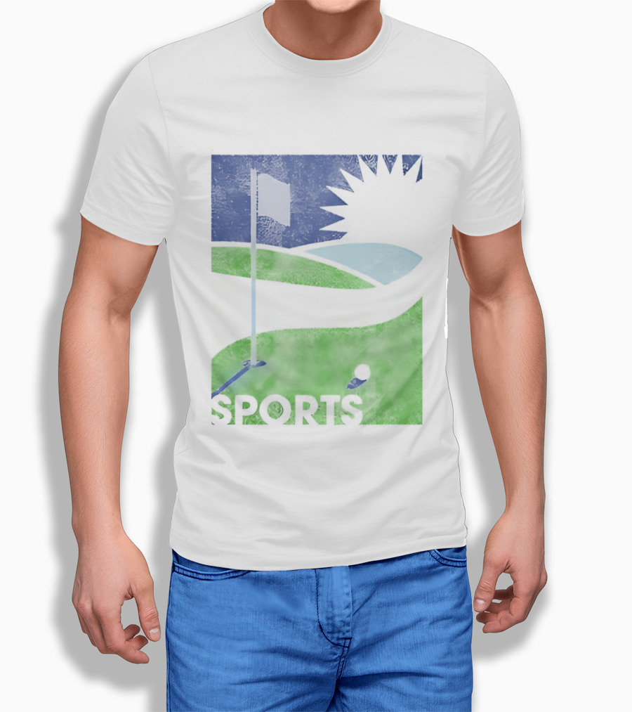 Golf Course Scenery Sports Landscape Sun Flag Ball T-Shirt