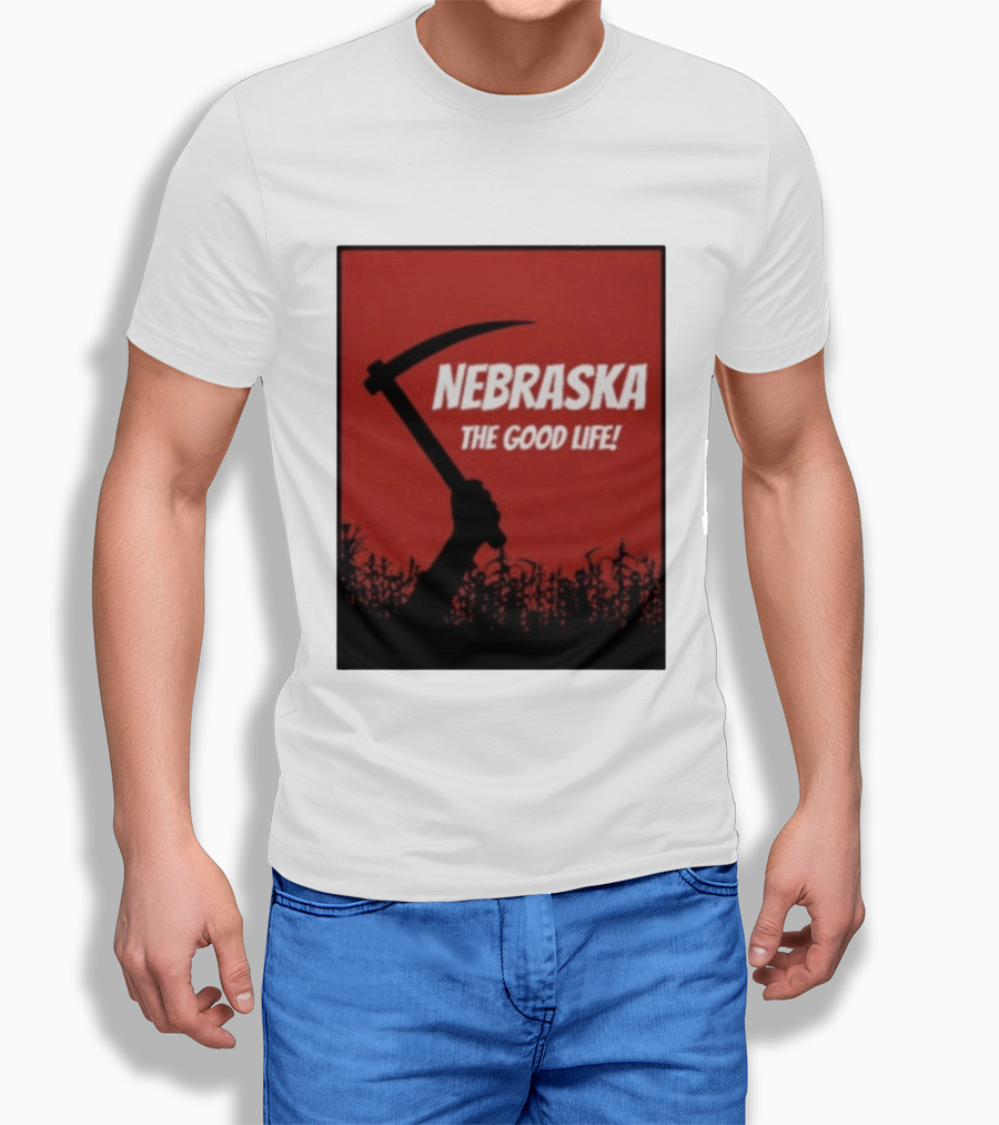 Nebraska The Good Life Hand With Sickle And Crop T-Shirt