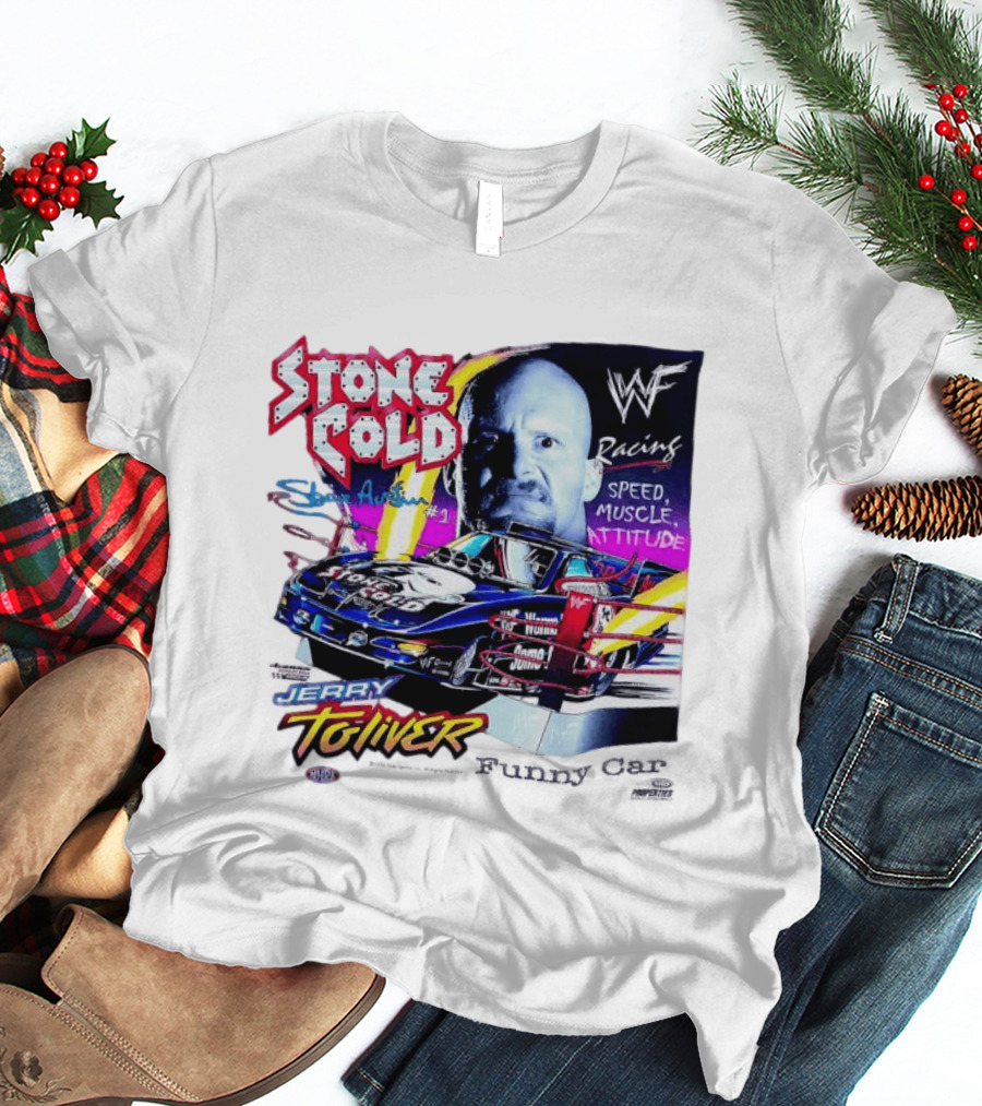 Stone Cold Steve Austin WWF Racing Jerry Toliver Speed Muscle Attitude T-Shirt