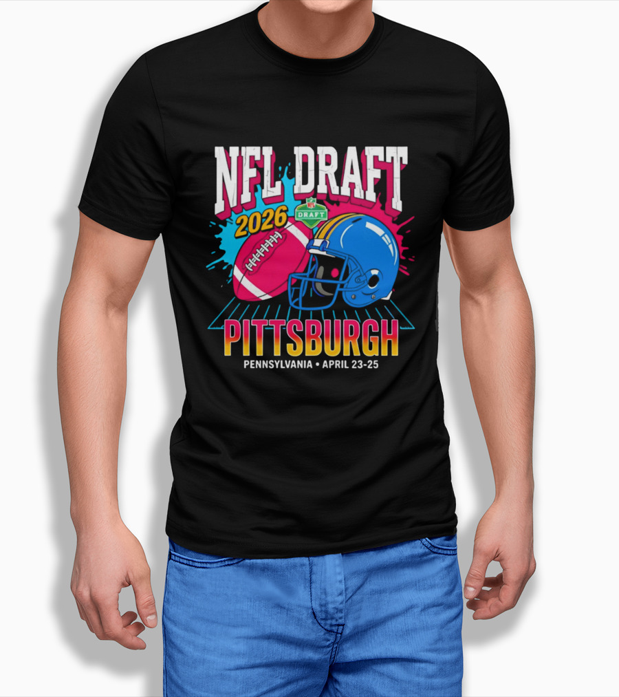 NFL Draft 2026 Pittsburgh Pennsylvania April 23 25 Football Helmet T-Shirt