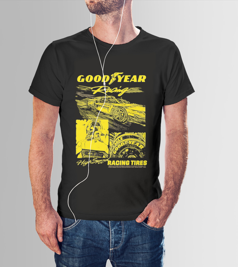 Goodyear Racing High Speed Racing Tires Panels T-Shirt
