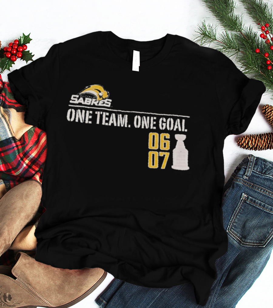 Buffalo Sabres One Team One Goal 06 07 Stanley Cup T-Shirt