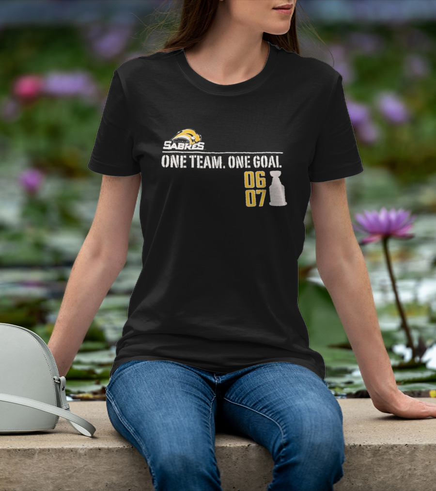 Buffalo Sabres One Team One Goal 06 07 Stanley Cup T-Shirt