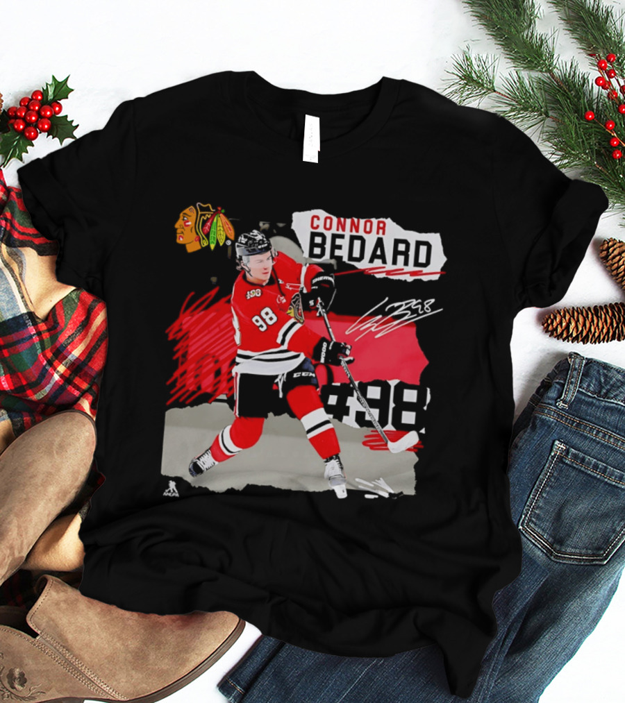 Chicago Blackhawks Connor Bedard 98 Fresh Ice Hockey Dynamic T-Shirt