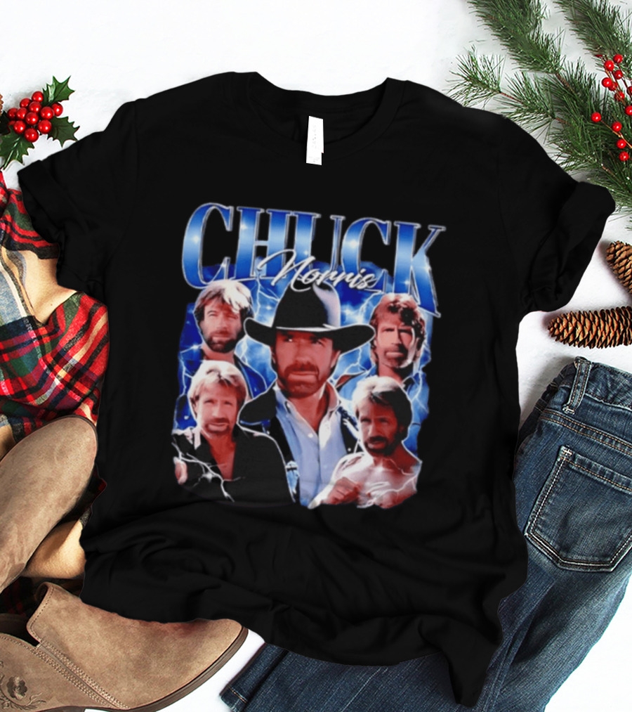 Chuck Norris 1940 2026 Collage Of Iconic Action Hero T-Shirt