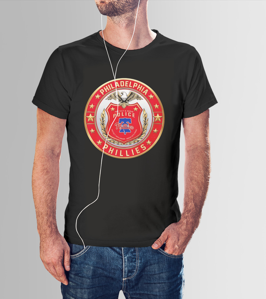 Philadelphia Phillies Police Badge Protect Serve Honor Pride T-Shirt