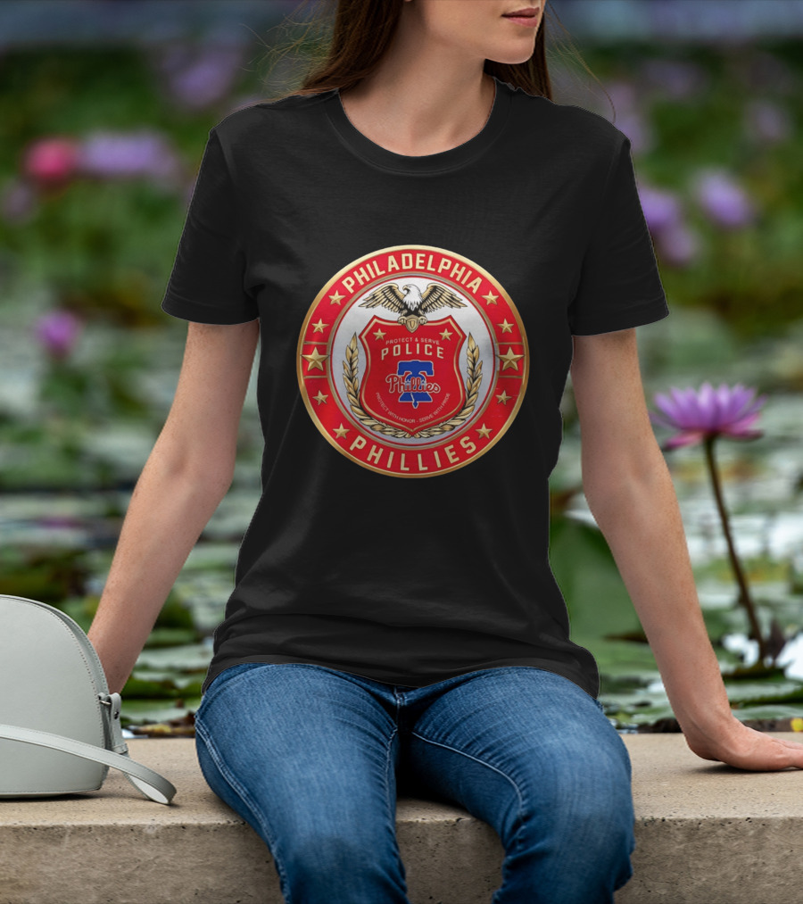 Philadelphia Phillies Police Badge Protect Serve Honor Pride T-Shirt