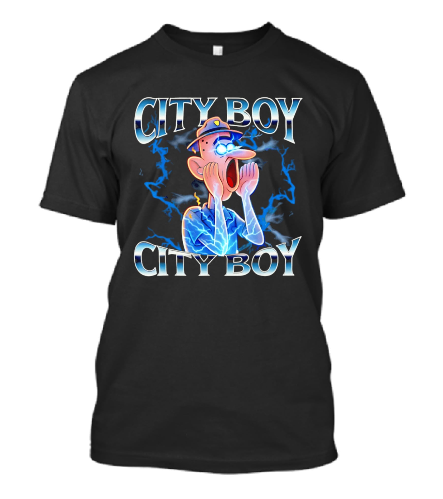 City Boy Brainrot Meme Reaction Cartoon Loud Expression T-Shirt