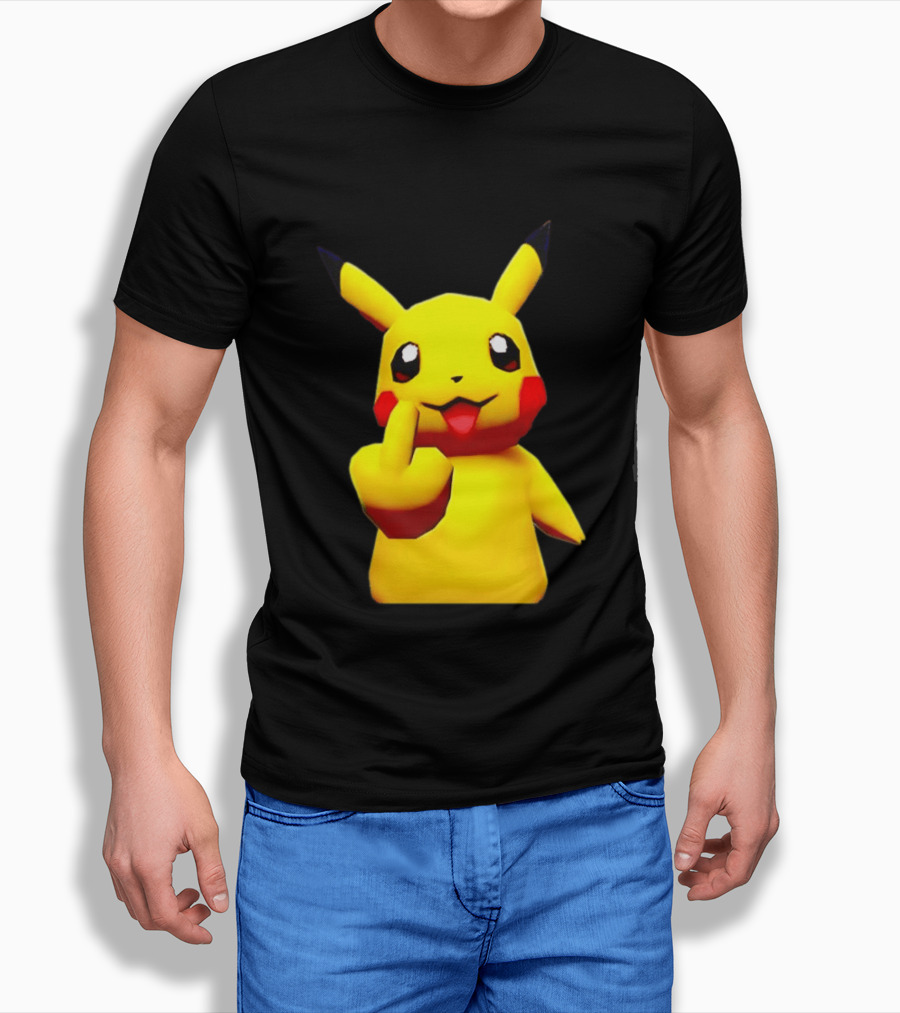 Pikachu Pokémon Middle Finger Gesture T-Shirt