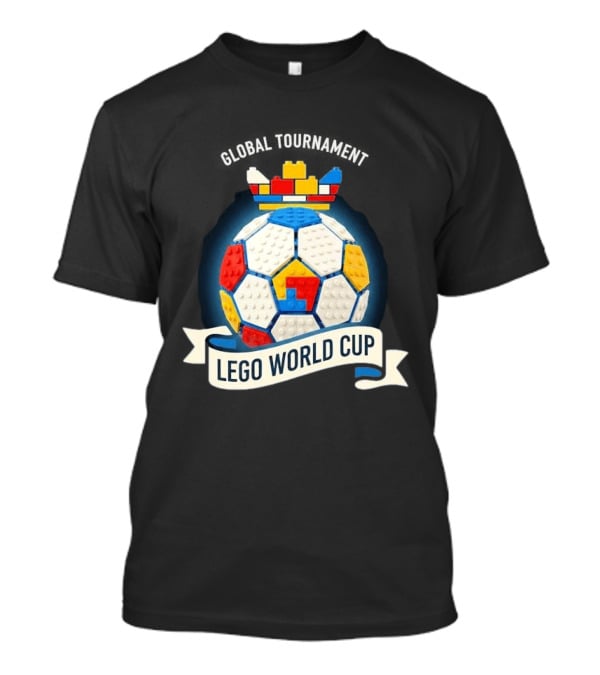 Global Tournament Lego World Cup Soccer Ball Block Crown T-Shirt