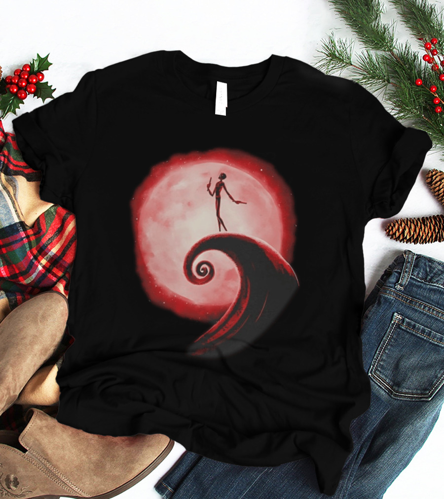 Daredevil The Nightmare Before Christmas Crossover Red Moon Scene T-Shirt