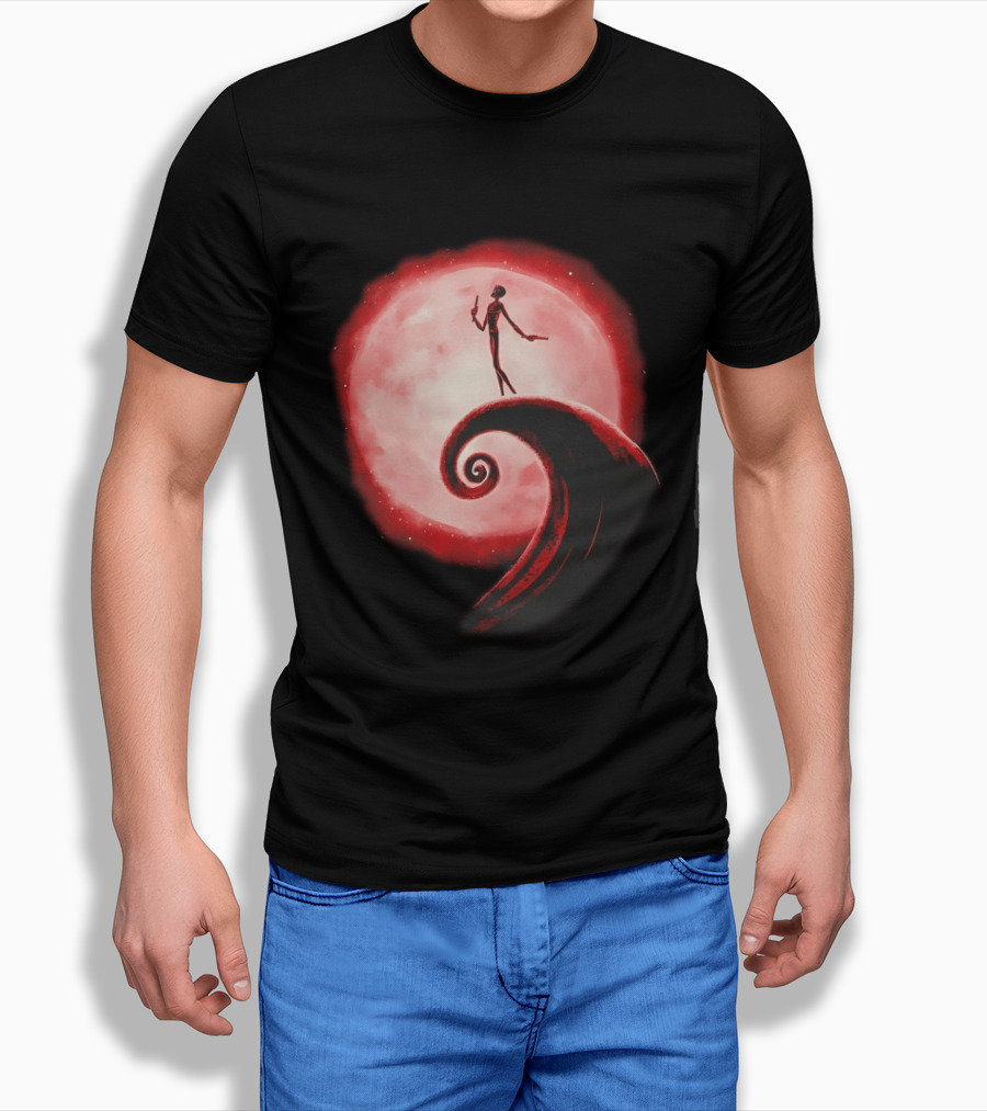 Daredevil The Nightmare Before Christmas Crossover Red Moon Scene T-Shirt