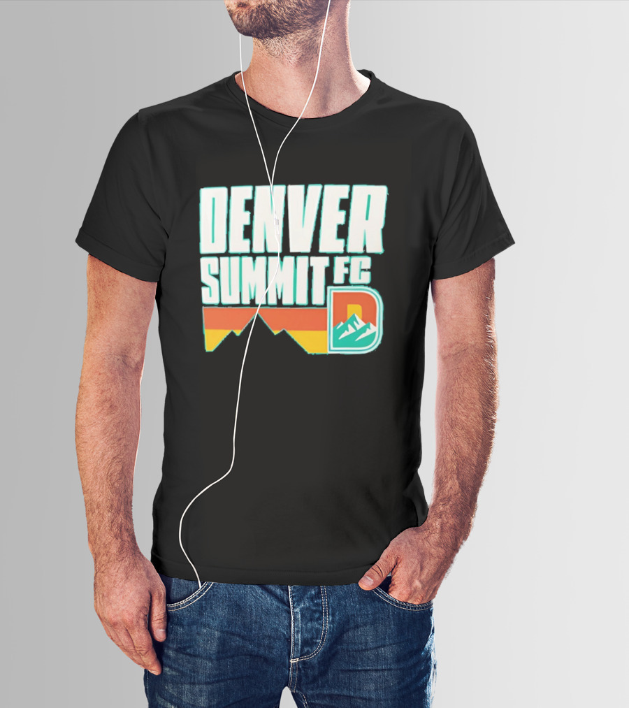 Denver Summit FC Mountains D Emblem Olive Wordmark T-Shirt