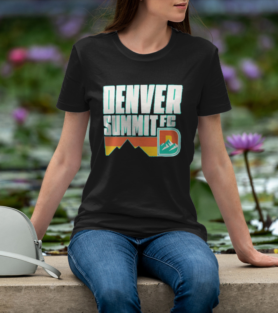 Denver Summit FC Mountains D Emblem Olive Wordmark T-Shirt