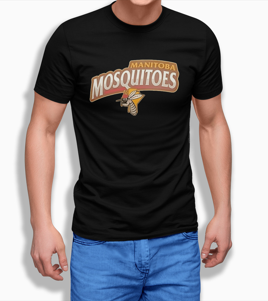 Manitoba Mosquitoes Cartoon Insect With Helmet T-Shirt