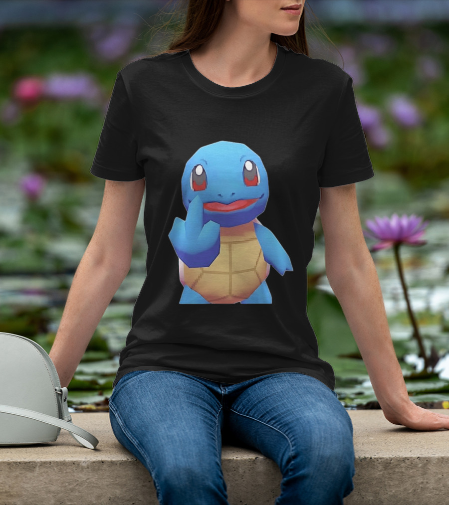 Squirtle Pokémon Gesture Middle Finger Playful Attitude T-Shirt