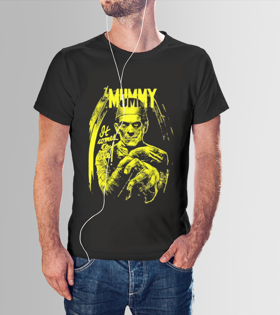 The Mummy It Comes To Life Horror Classic Vintage Yellow T-Shirt