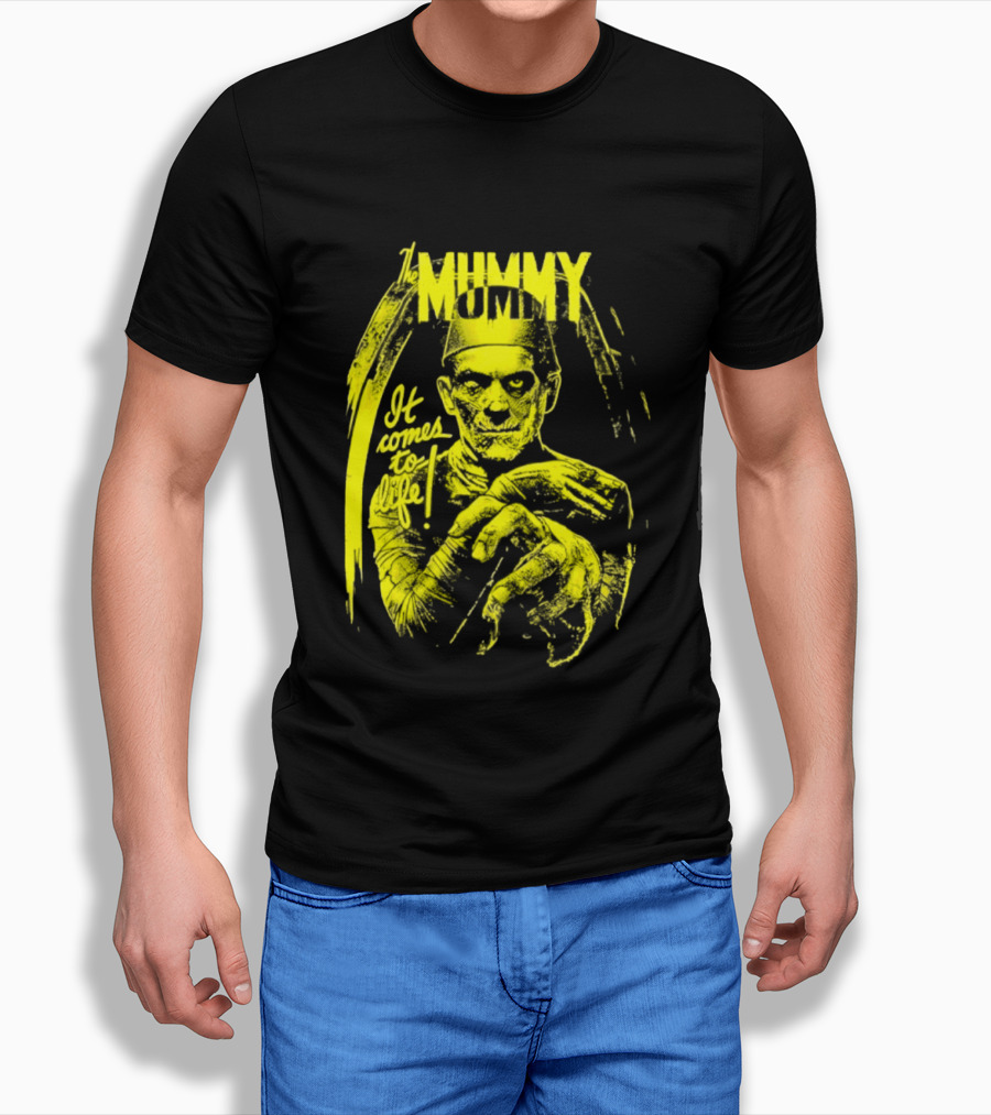 The Mummy It Comes To Life Horror Classic Vintage Yellow T-Shirt