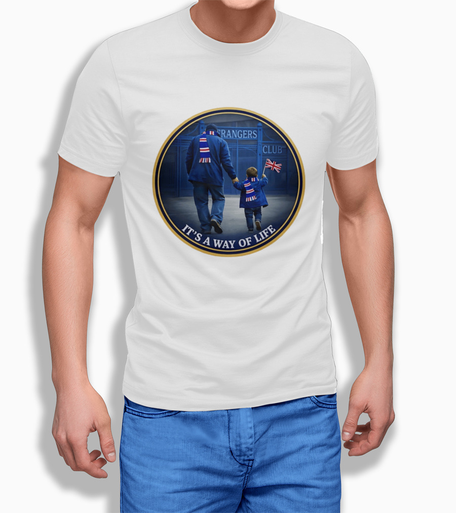 Rangers FC It's A Way Of Life Union Jack Flag Fans T-Shirt