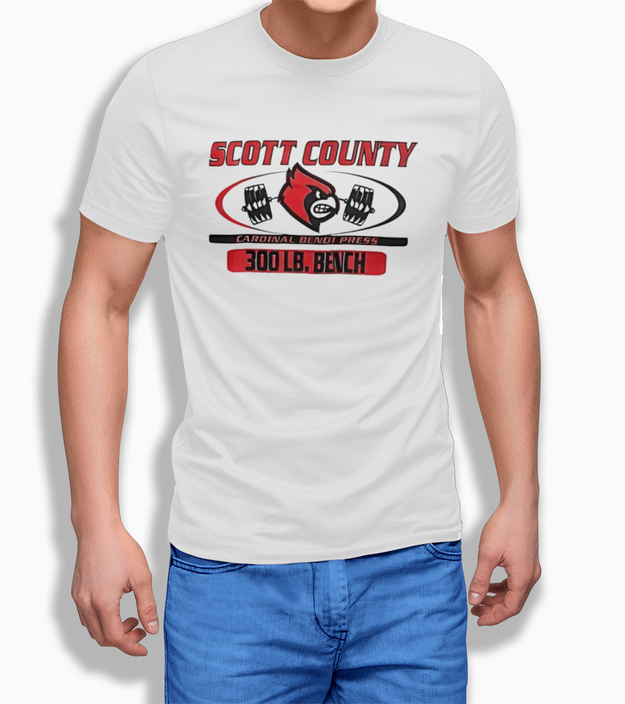 Scott County Cardinal Bench Press Gym T-Shirt