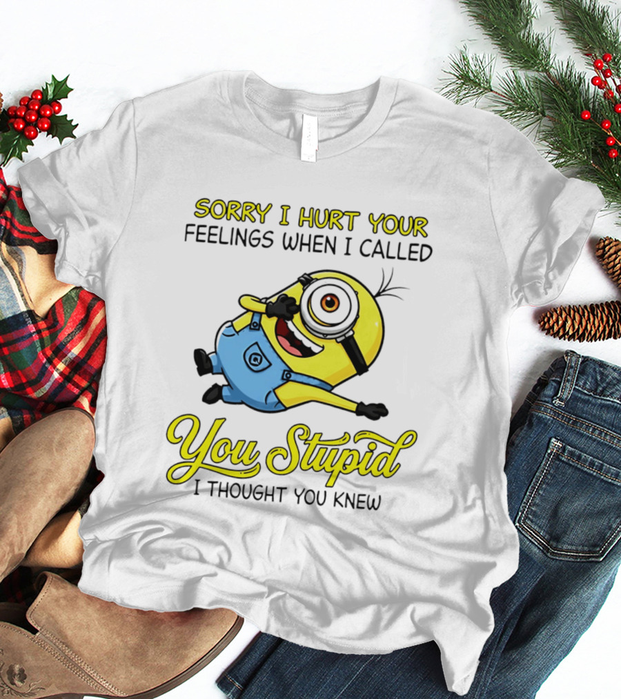 Sorry I Hurt Your Feelings When I Called You Stupid Minion Humor T-Shirt