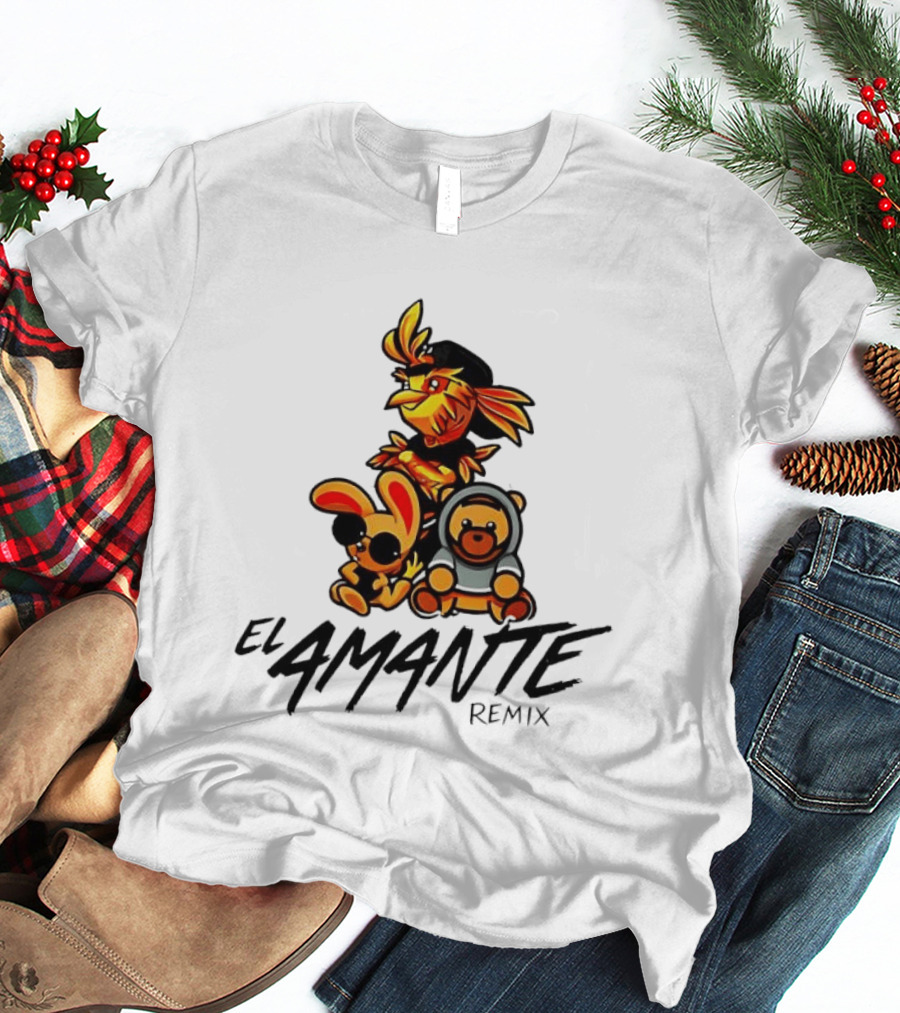 El Amante Remix Cartoon Characters T-Shirt