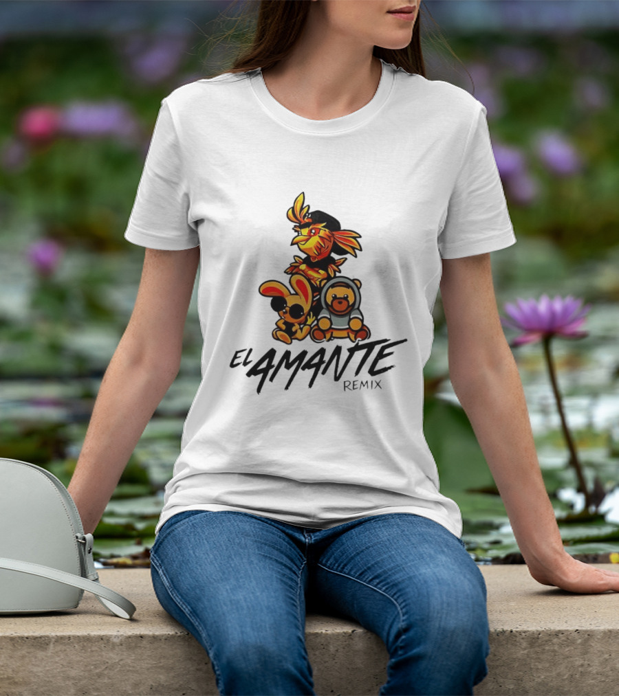 El Amante Remix Cartoon Characters T-Shirt