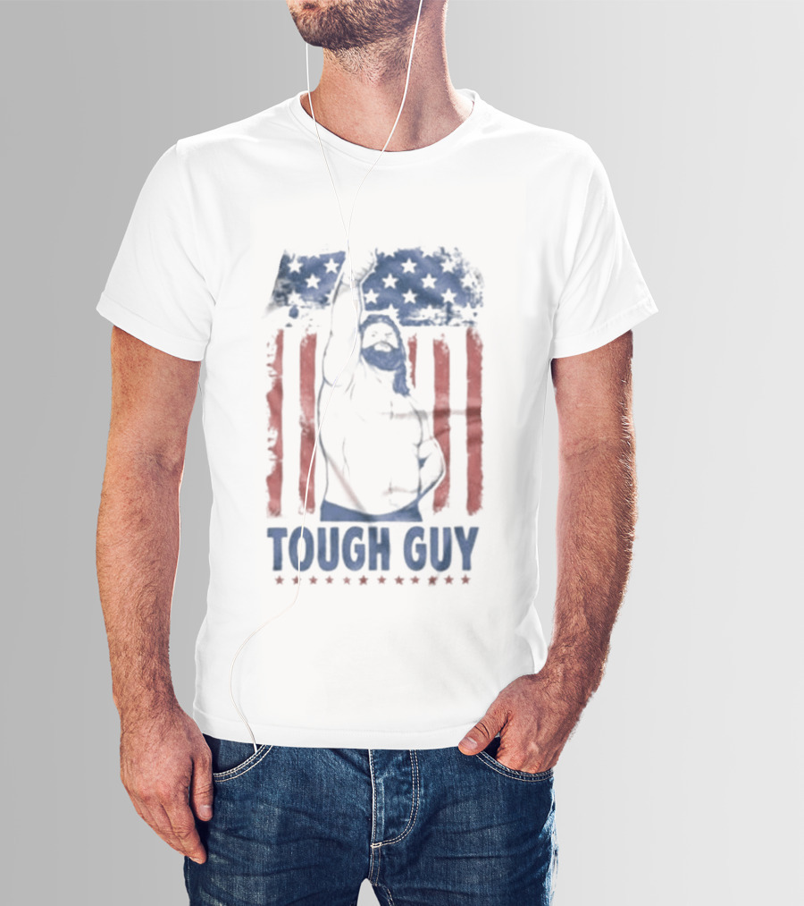Hacksaw Jim Duggan Tough Guy American Flag Patriotic Wrestling T-Shirt