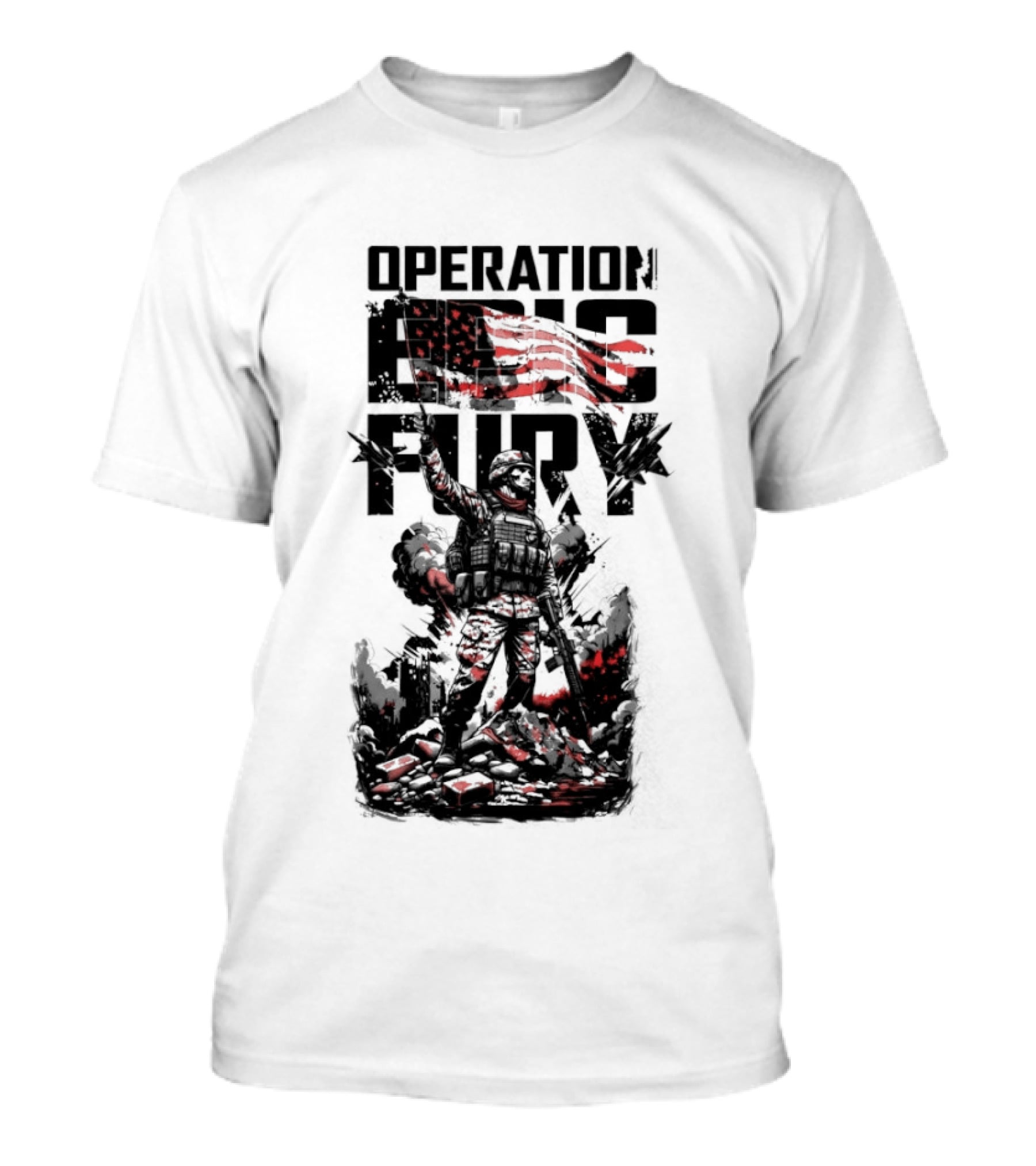 Operation Epic Fury American Flag Soldier 2.0 T-Shirt