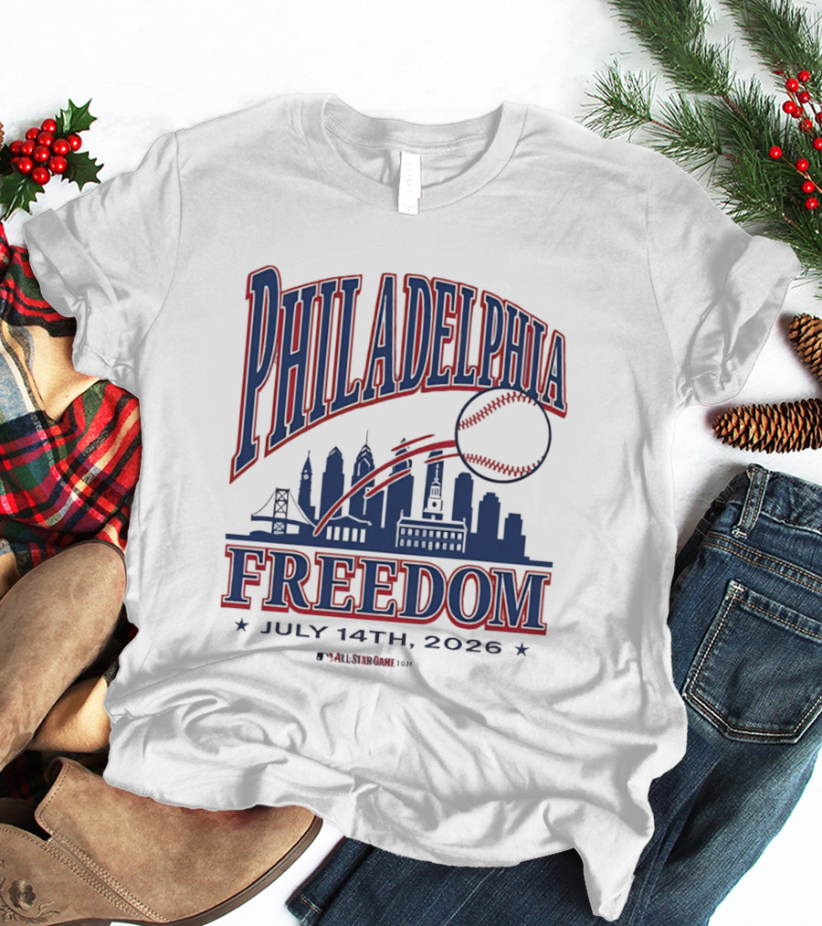 Philadelphia Phillies Light Blue Elton John Philadelphia Freedom July 14th 2026 All Star Game T-Shirt