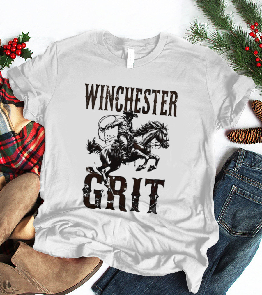 Winchester Grit Cowboys Horses Western Rider T-Shirt