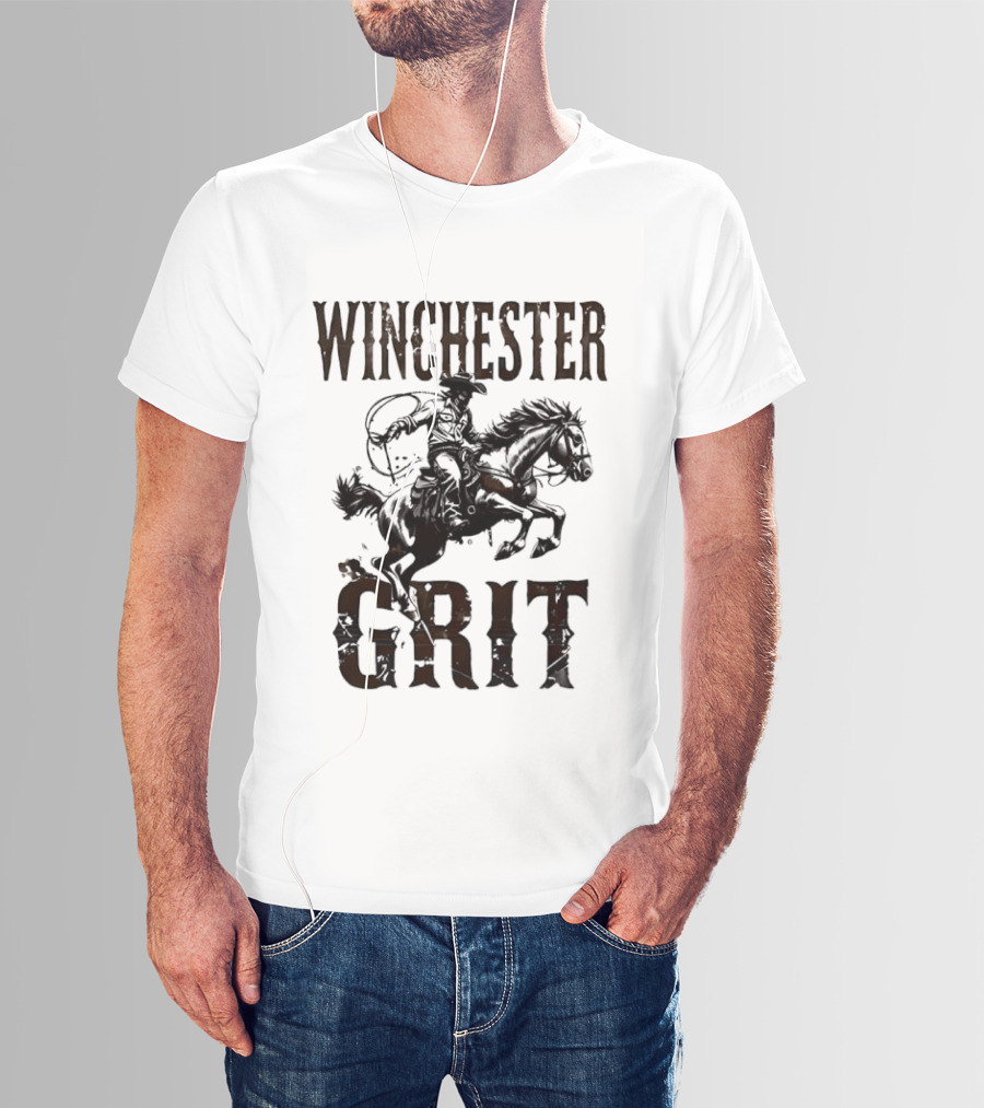 Winchester Grit Cowboys Horses Western Rider T-Shirt