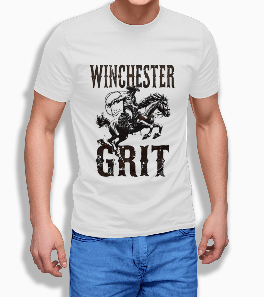 Winchester Grit Cowboys Horses Western Rider T-Shirt