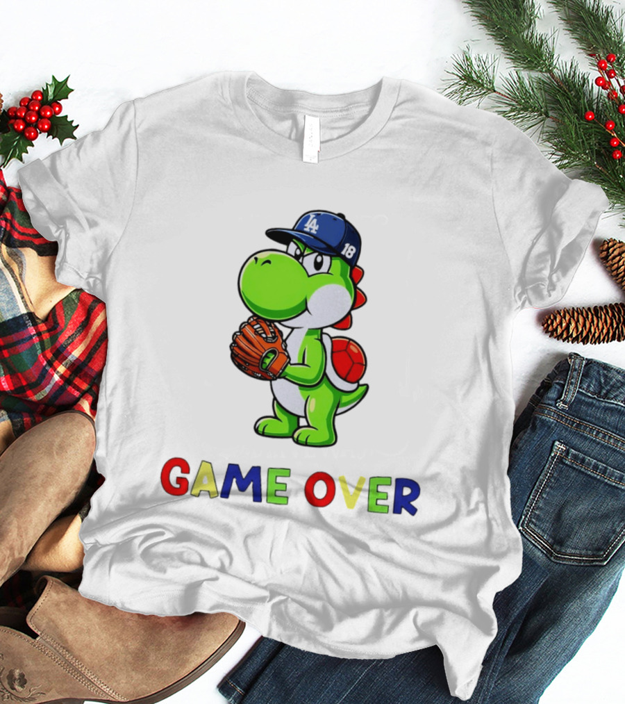 Yoshinobu Yoshi Super Mario LA Dodgers Baseball Game Over T-Shirt