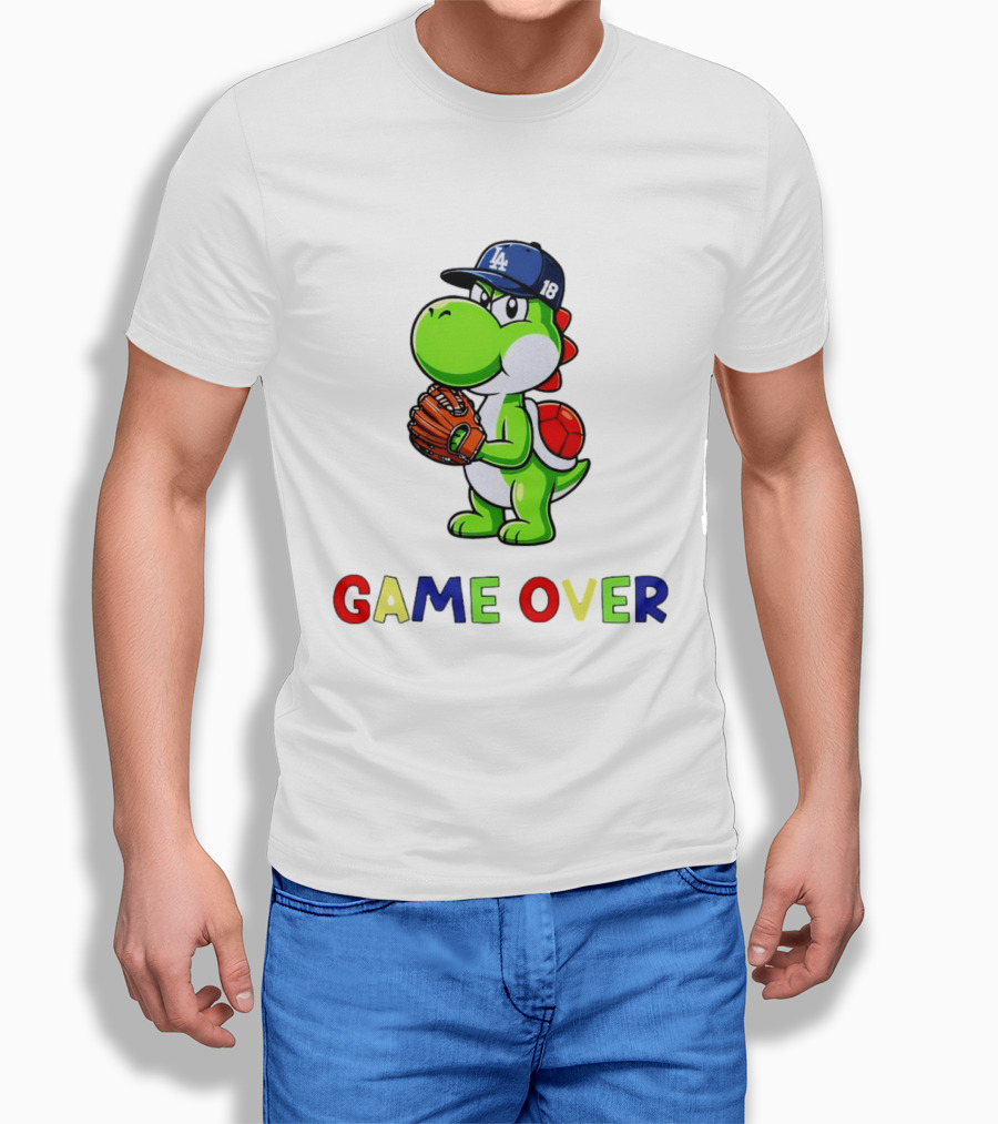 Yoshinobu Yoshi Super Mario LA Dodgers Baseball Game Over T-Shirt