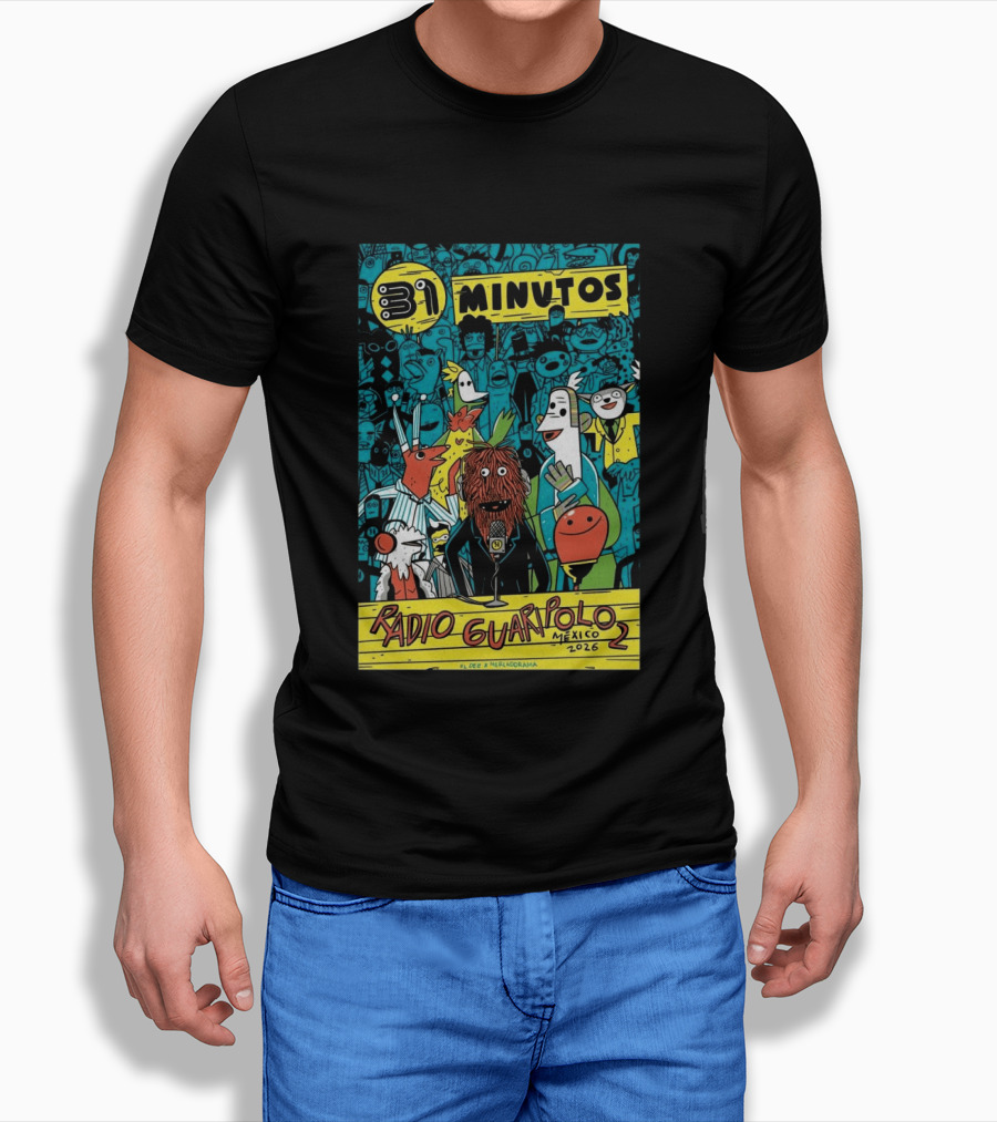 31 Minutos Radio Guaripolo Mexico 2026 Tour Characters Crowd Scene T-Shirt