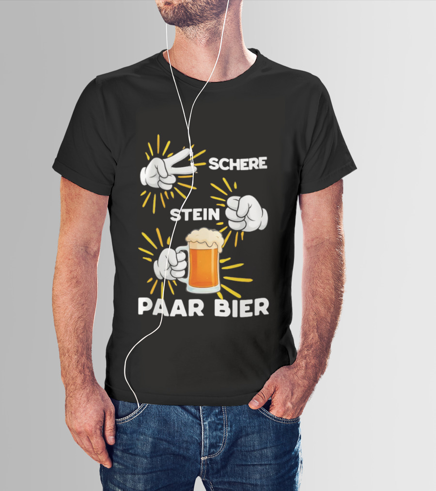 Bachelor Party Schere Stein Paar Bier Fun Celebration T-Shirt