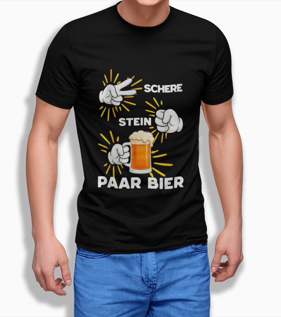 Bachelor Party Schere Stein Paar Bier Fun Celebration T-Shirt