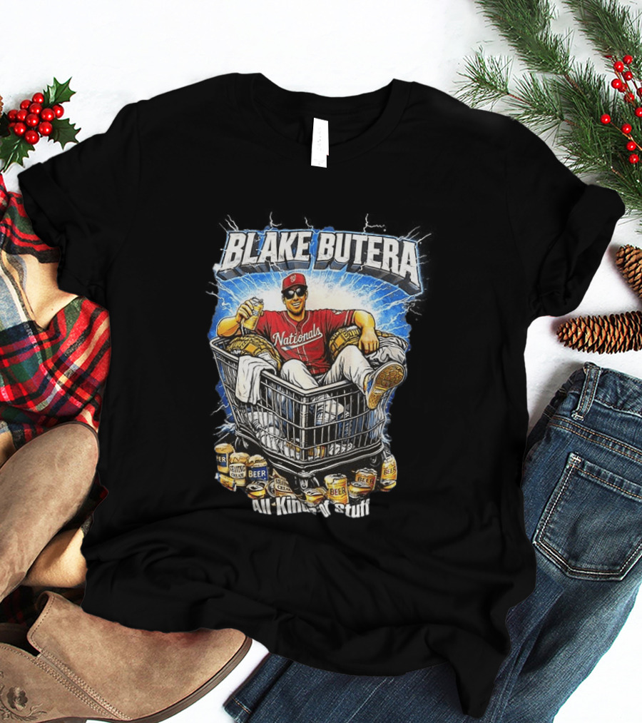 Blake Butera Nationals All Kinds Of Stuff Beer Cans Shopping Cart T-Shirt
