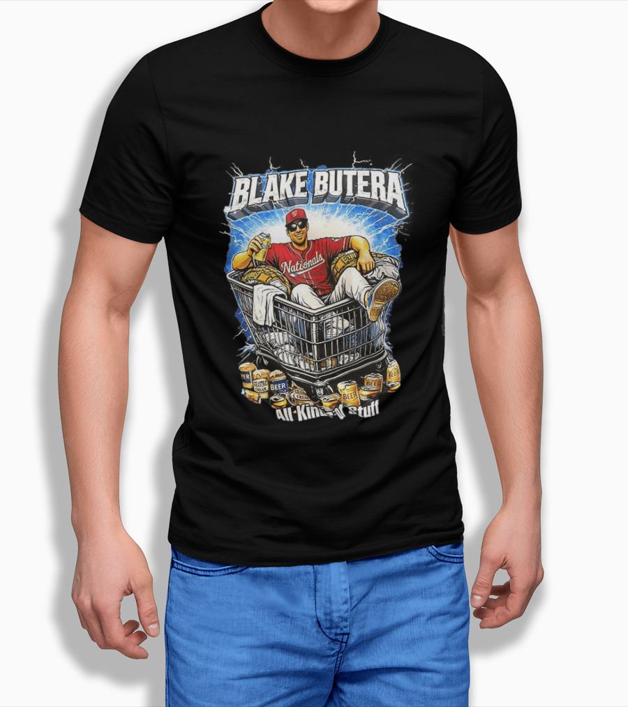 Blake Butera Nationals All Kinds Of Stuff Beer Cans Shopping Cart T-Shirt