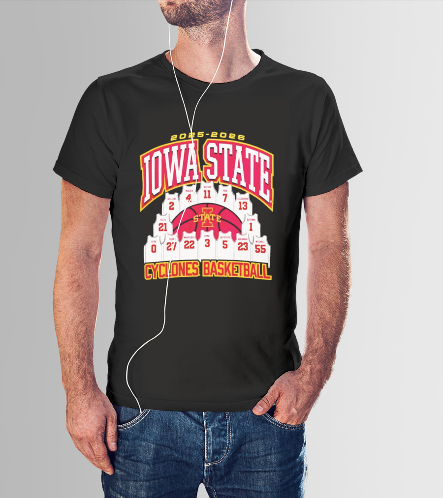 2023 2024 Iowa State Cyclones Basketball Team Roster Jersey T-Shirt