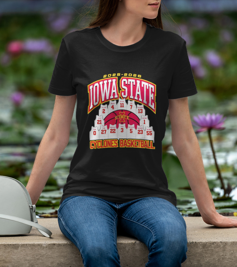2023 2024 Iowa State Cyclones Basketball Team Roster Jersey T-Shirt