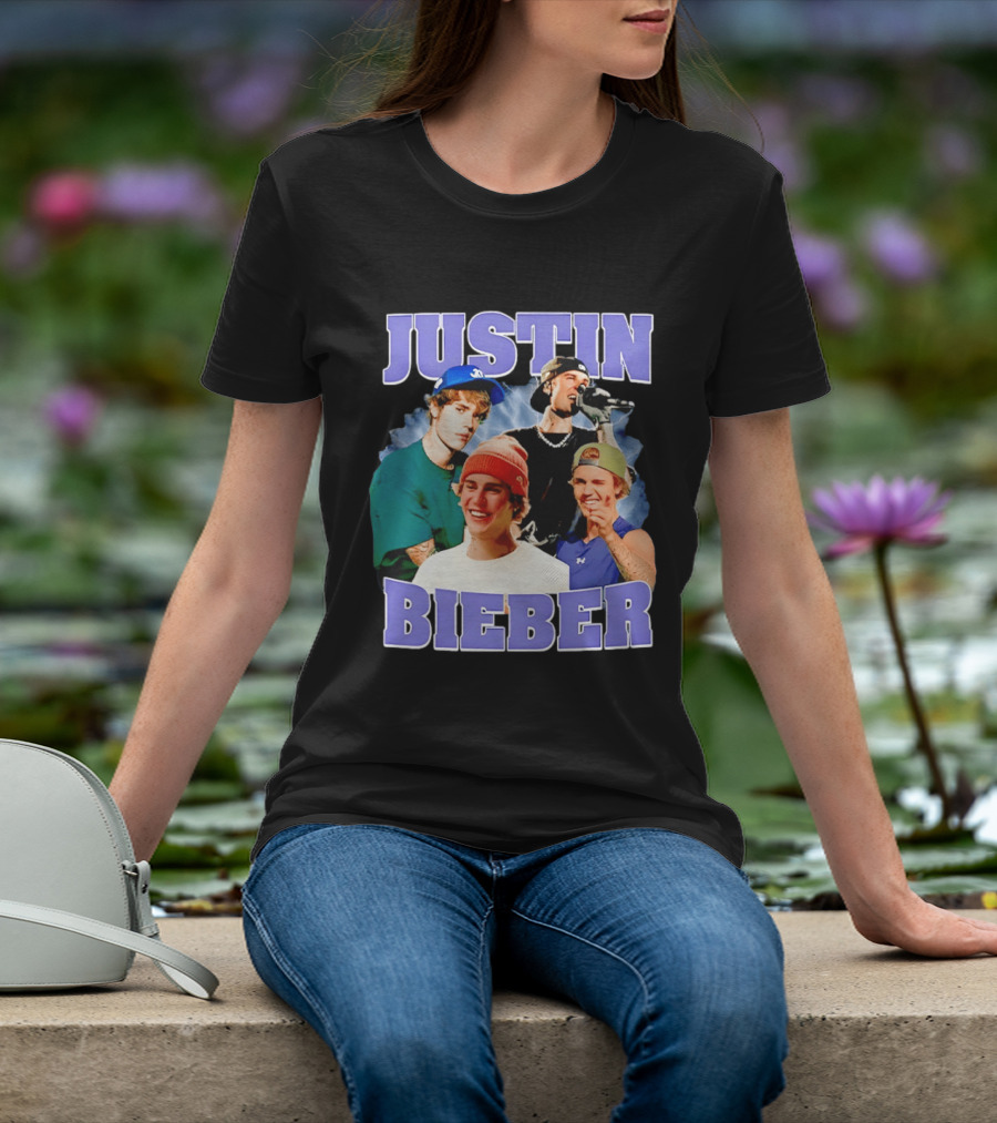 Justin Bieber Singing And Smiling With Various Iconic Looks T-Shirt