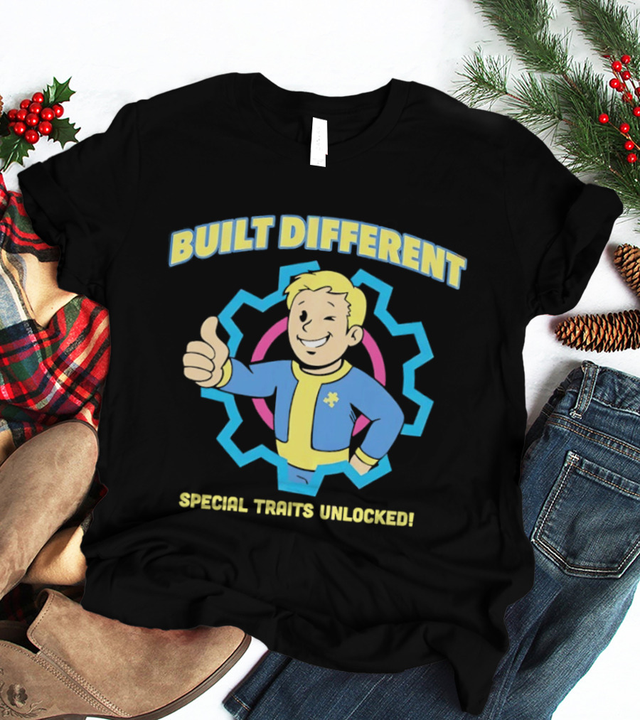Fallout Built Different Vault Boy Special Traits Unlocked T-Shirt