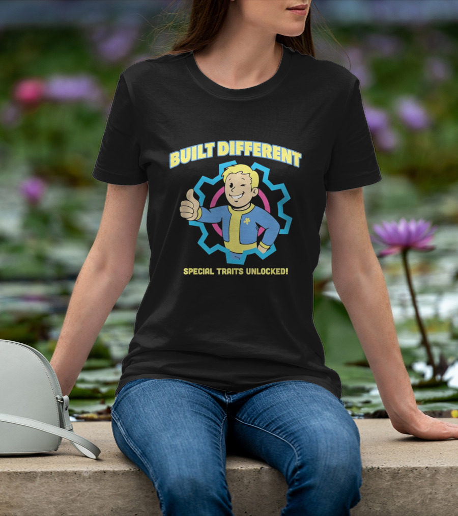 Fallout Built Different Vault Boy Special Traits Unlocked T-Shirt
