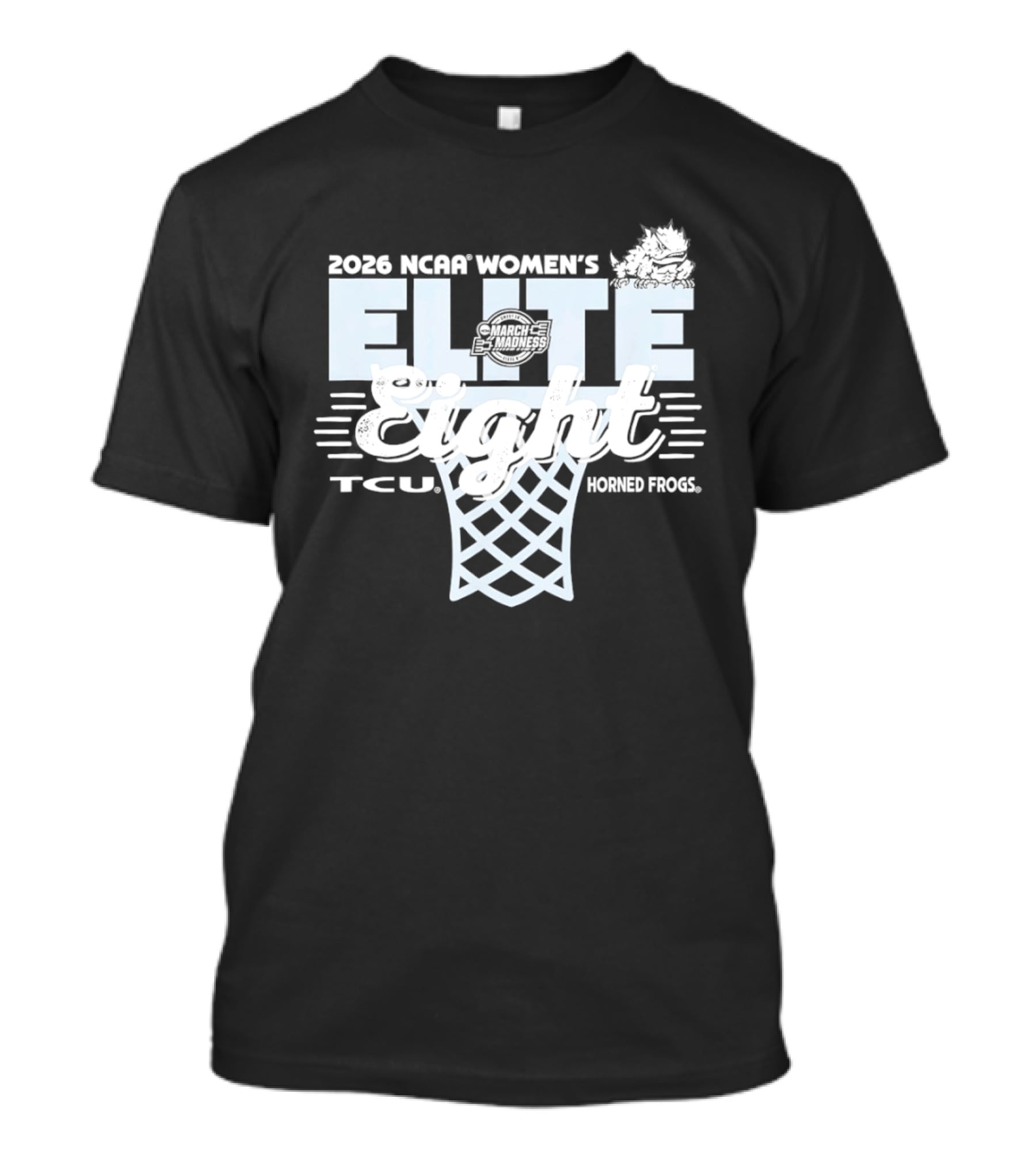 2026 NCAA Women's Elite Eight TCU Horned Frogs Basketball T-Shirt