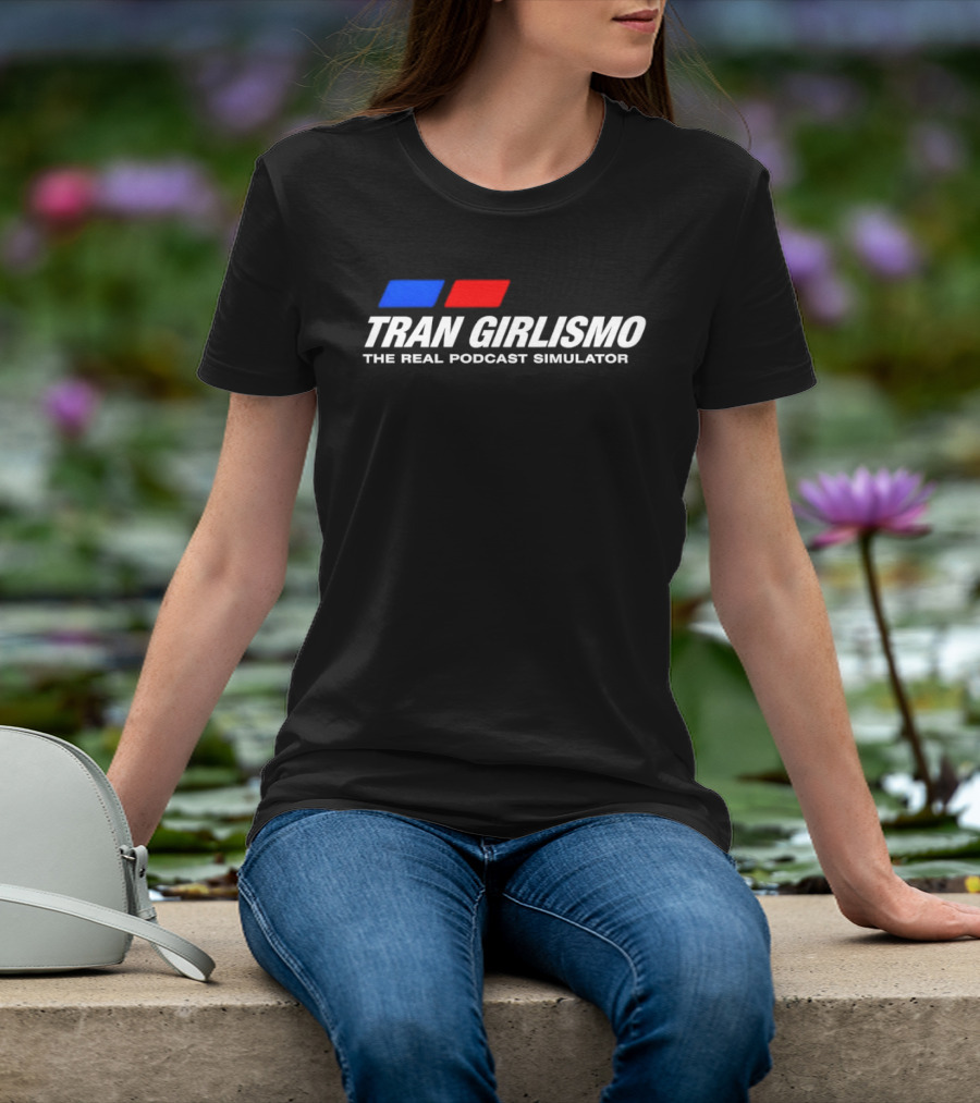 Tran Girlismo The Real Podcast Simulator Blue Red Blocks T-Shirt