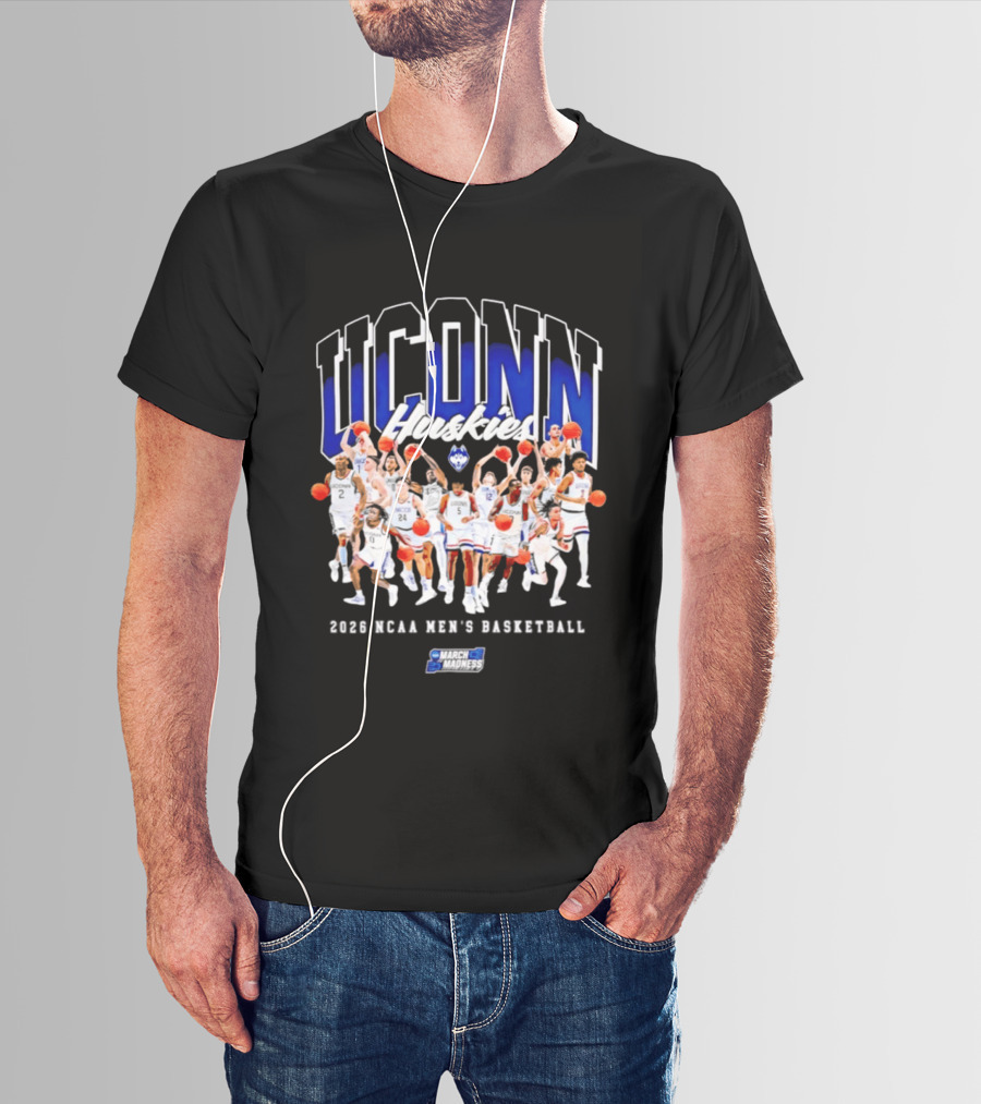 UConn Huskies 2026 NCAA Men's Basketball Team Champions Collage T-Shirt