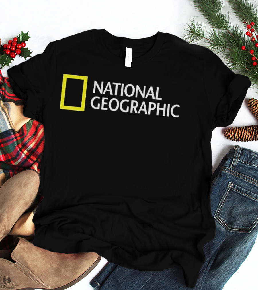 Unnational Geographic Parody Text With Yellow Rectangle T-Shirt